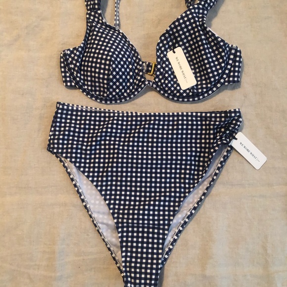 WeWoreWhat Navy Gingham Bikini - Picture 3 of 3